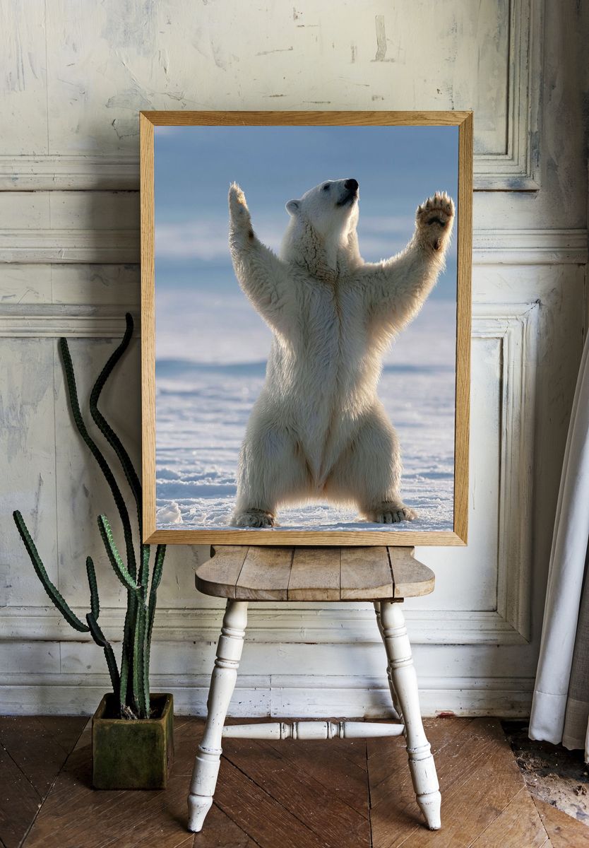 Polar Bear Standing Poster. room preview