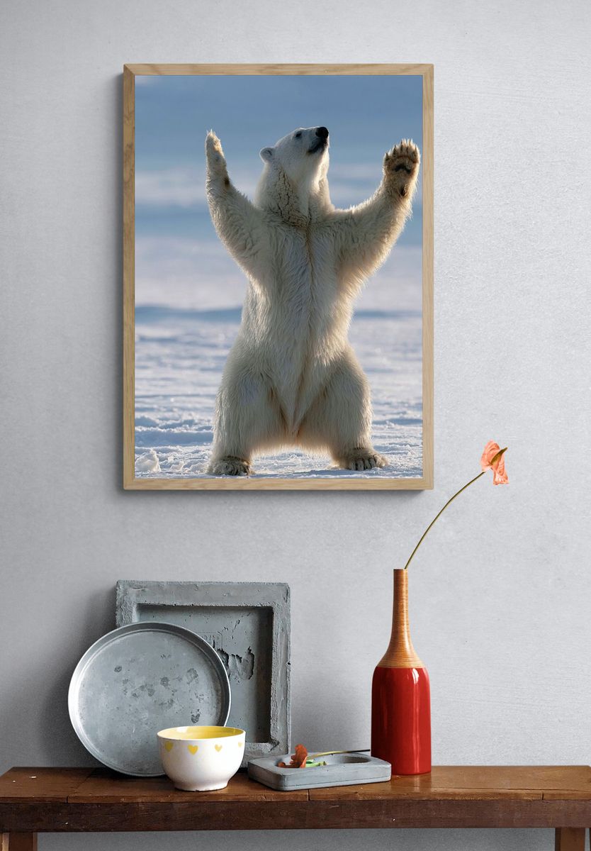 Polar Bear Standing Poster. — room view 3