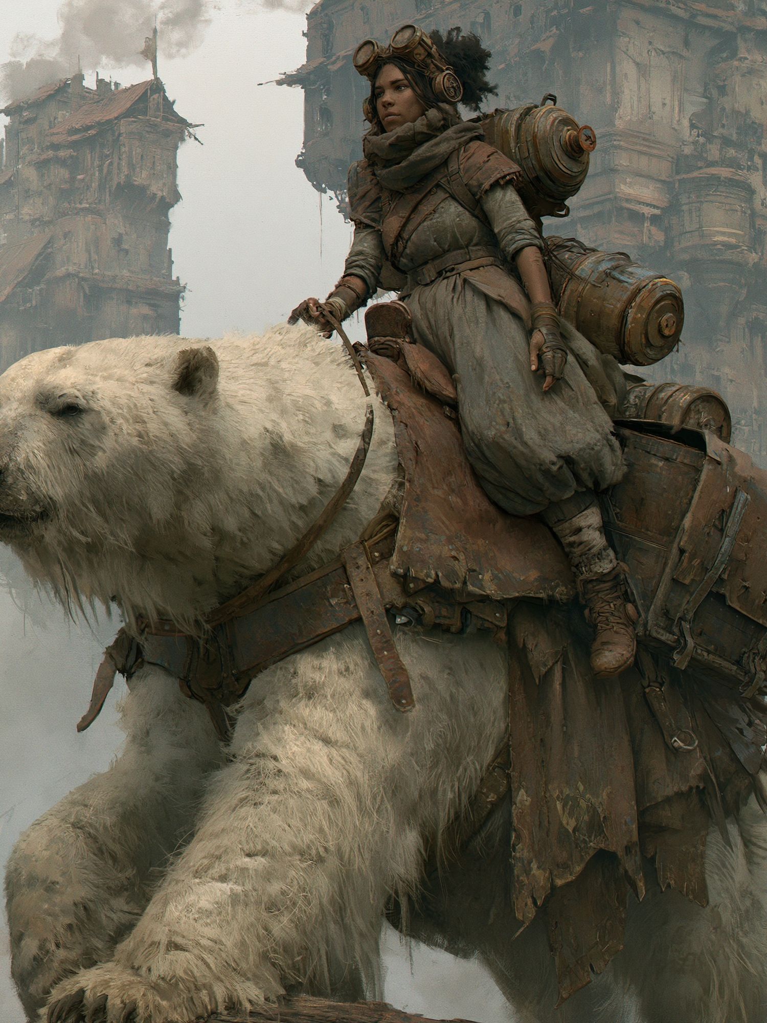 Polar Bear Rider Fantasy Print. poster detail