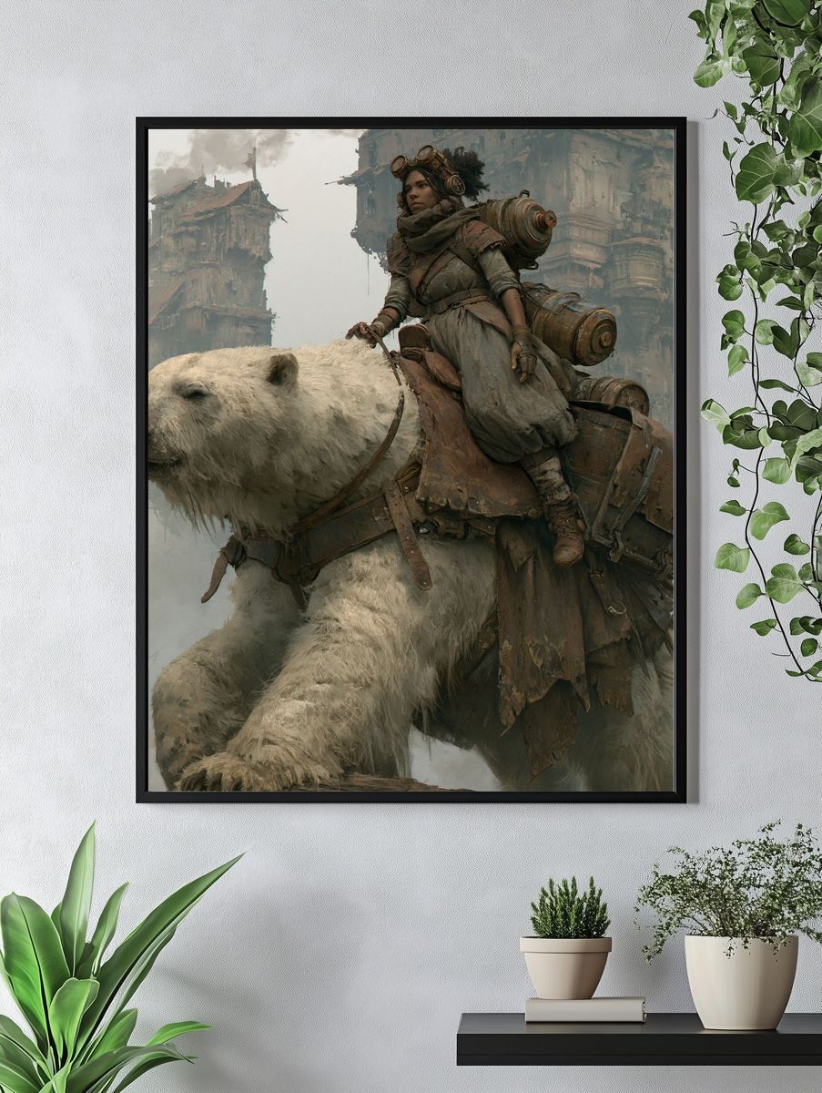 Polar Bear Rider Fantasy Print. — room view 4