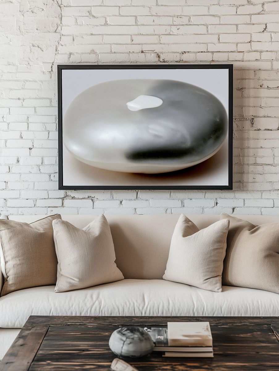 Smooth Pebble Still Life Print. — room view 1