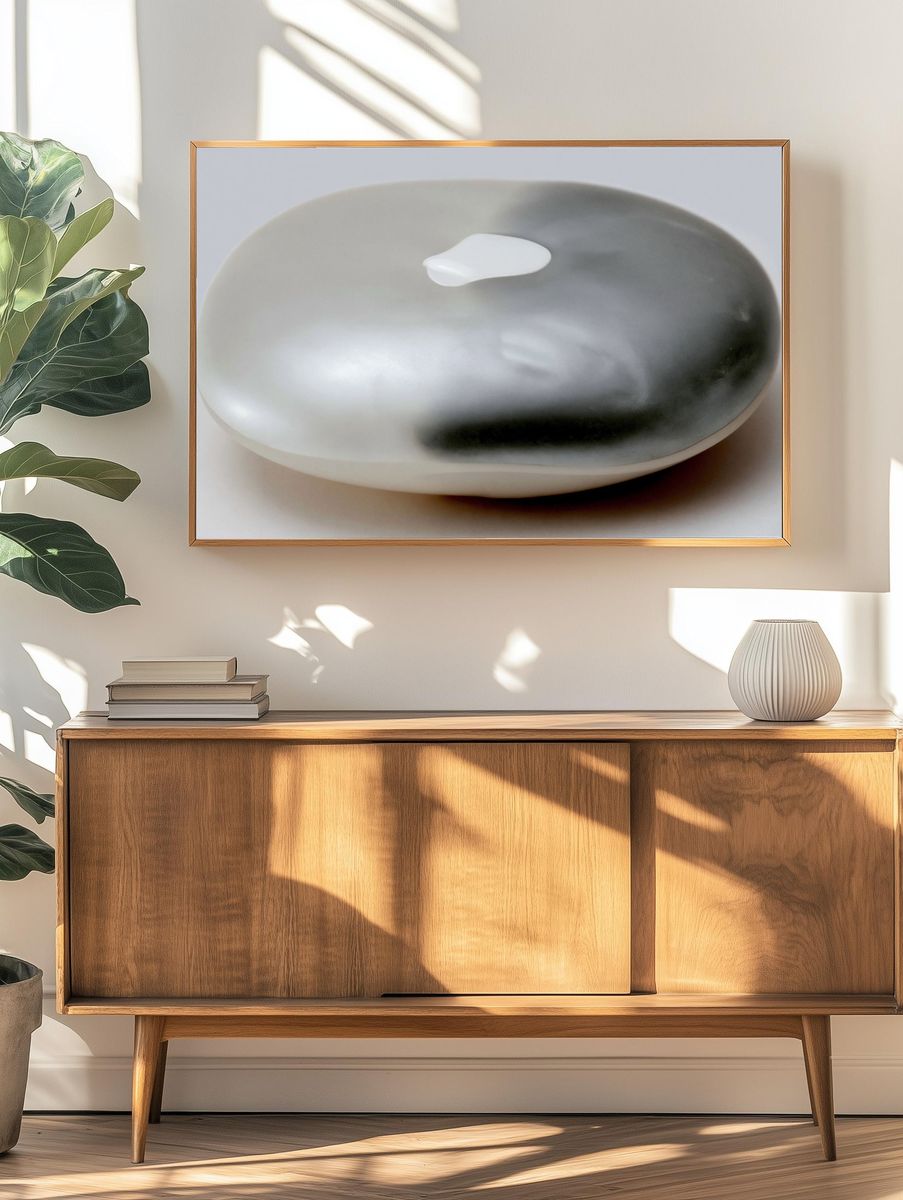 Smooth Pebble Still Life Print. — room view 3