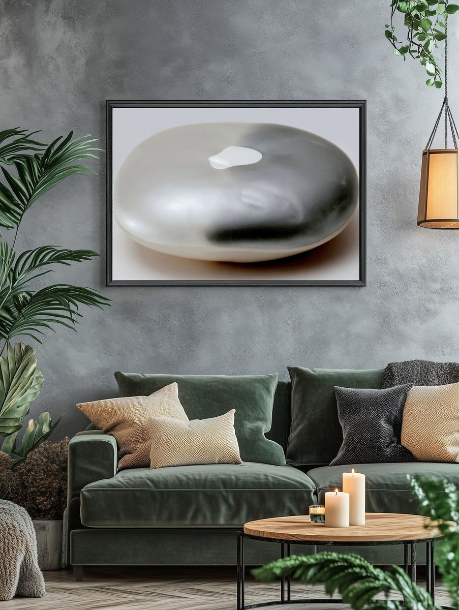 Smooth Pebble Still Life Print. — room view 4