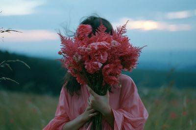 Pink Bouquet Portrait Photography Poster.