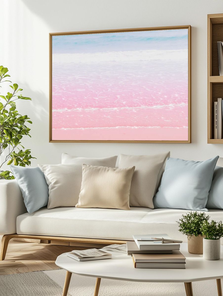 Sparkle ocean waves pastel image. — room view 2