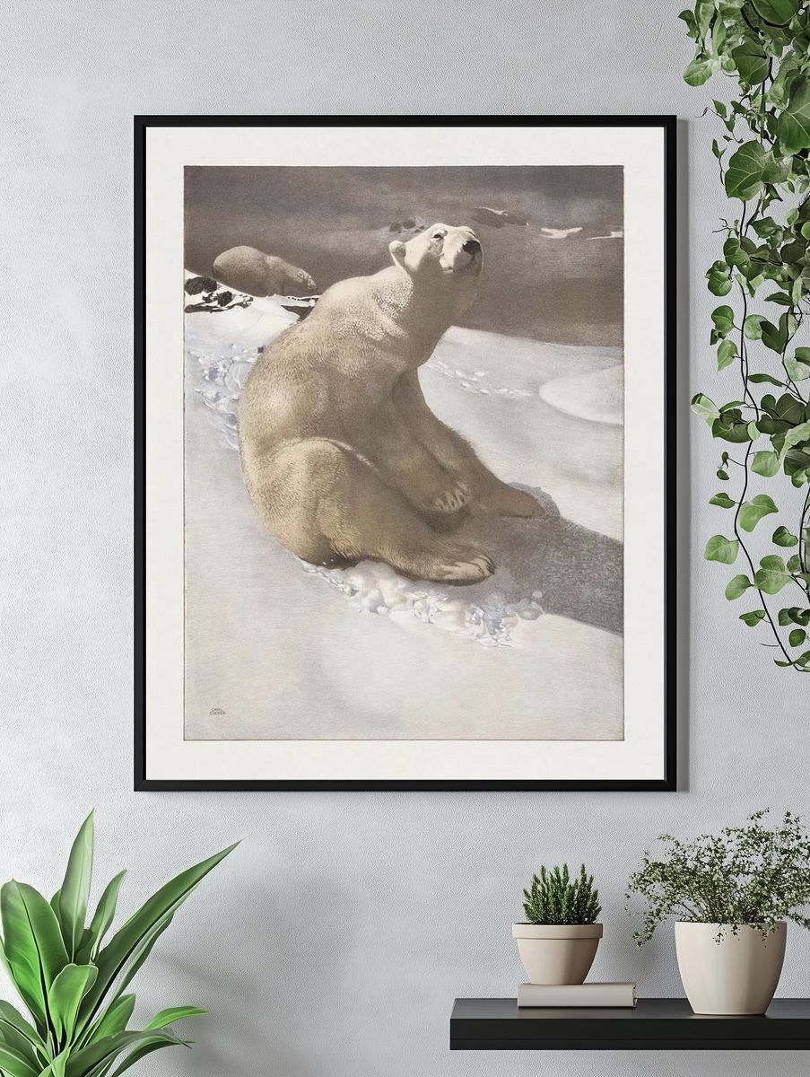 Polar Bear in Snow — Fine Art Print. — room view 4