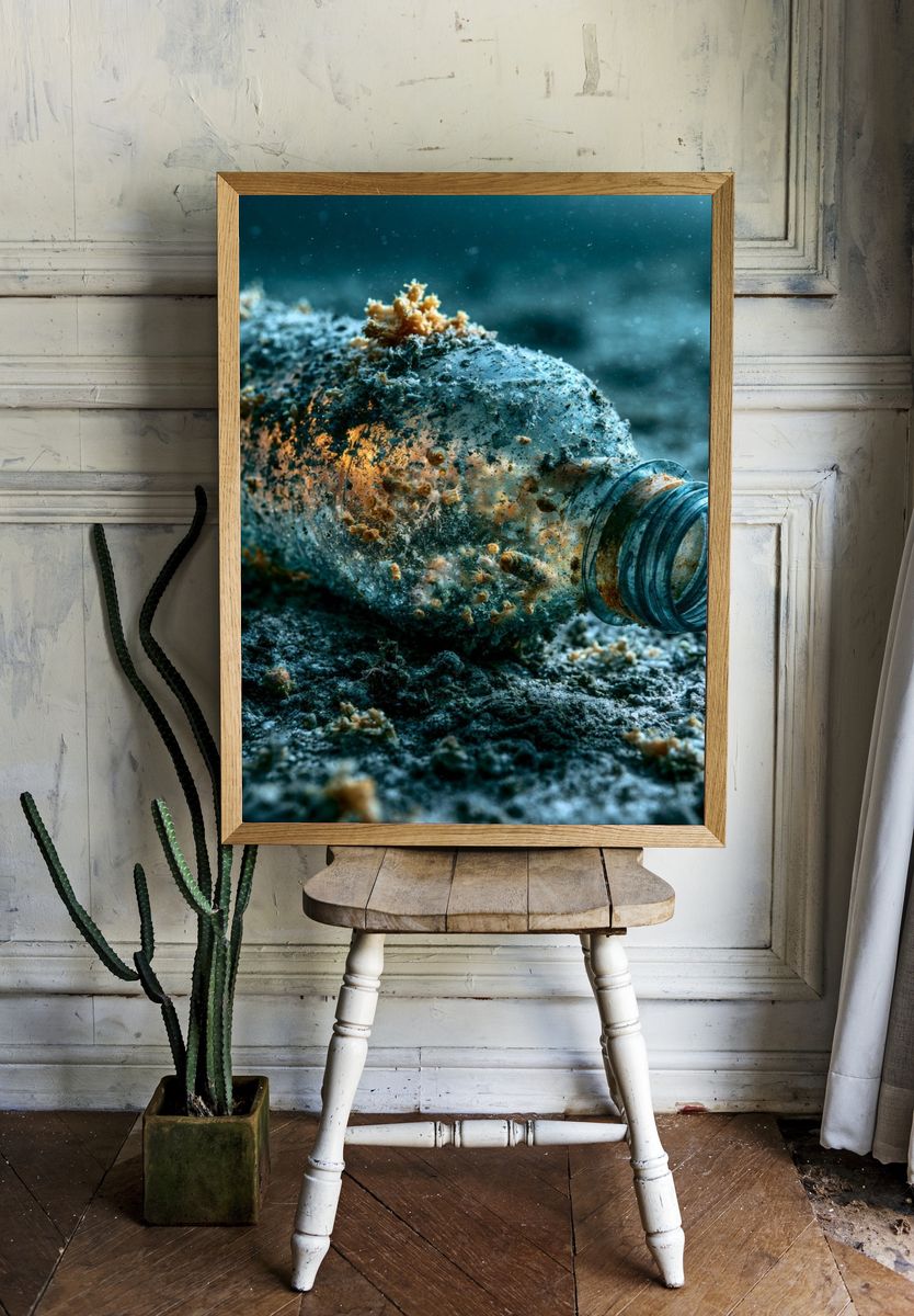 Plastic Bottle Underwater Photography Poster. — room view 1