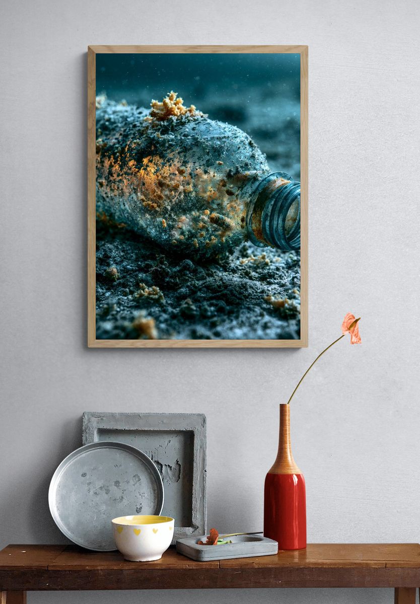 Plastic Bottle Underwater Photography Poster. — room view 3
