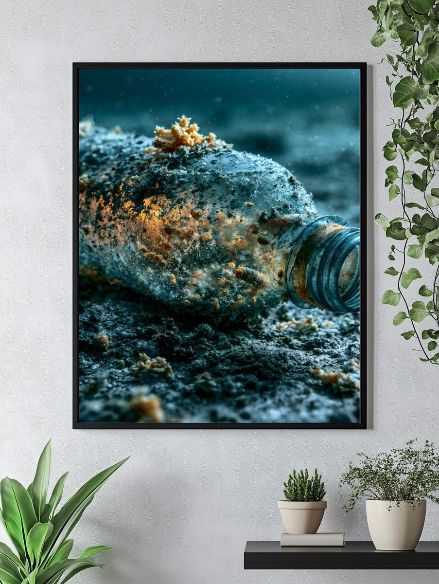Plastic Bottle Underwater Photography Poster. — room view 4