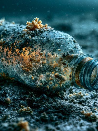 Plastic Bottle Underwater Photography Poster.