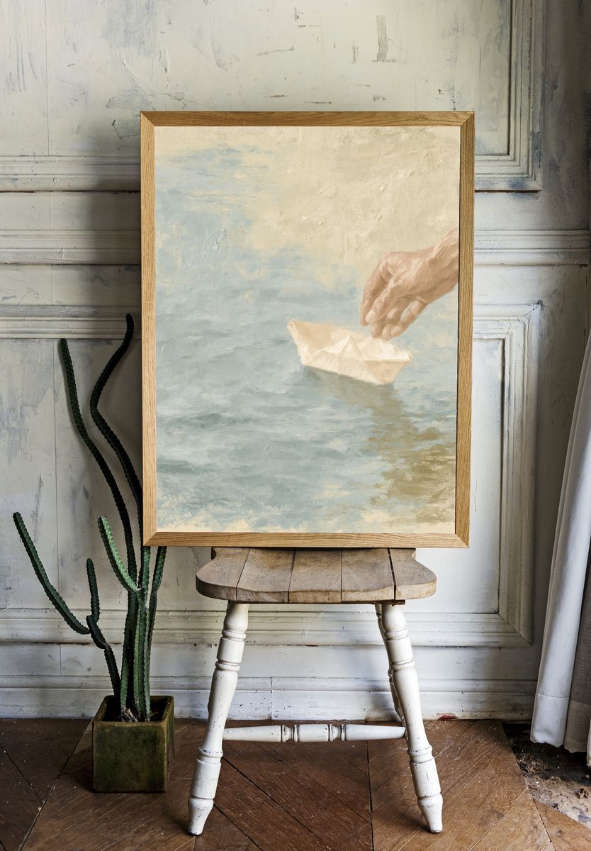 Paper Boat Dreamscape Print. — room view 1