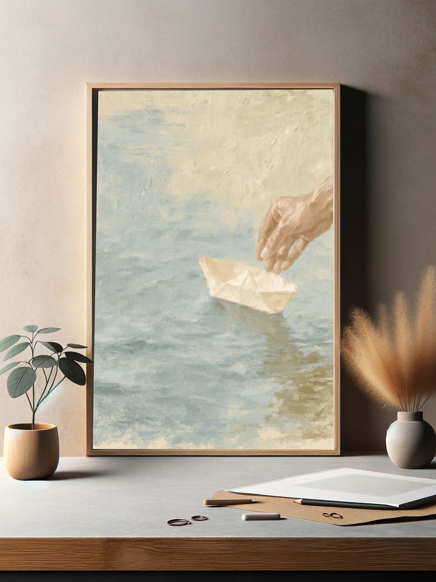 Paper Boat Dreamscape Print. — room view 2