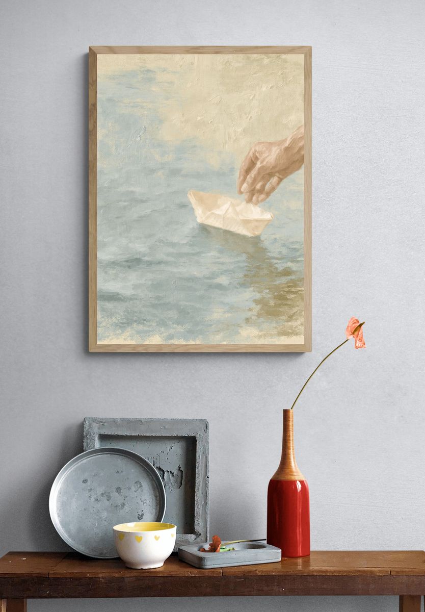 Paper Boat Dreamscape Print. — room view 3
