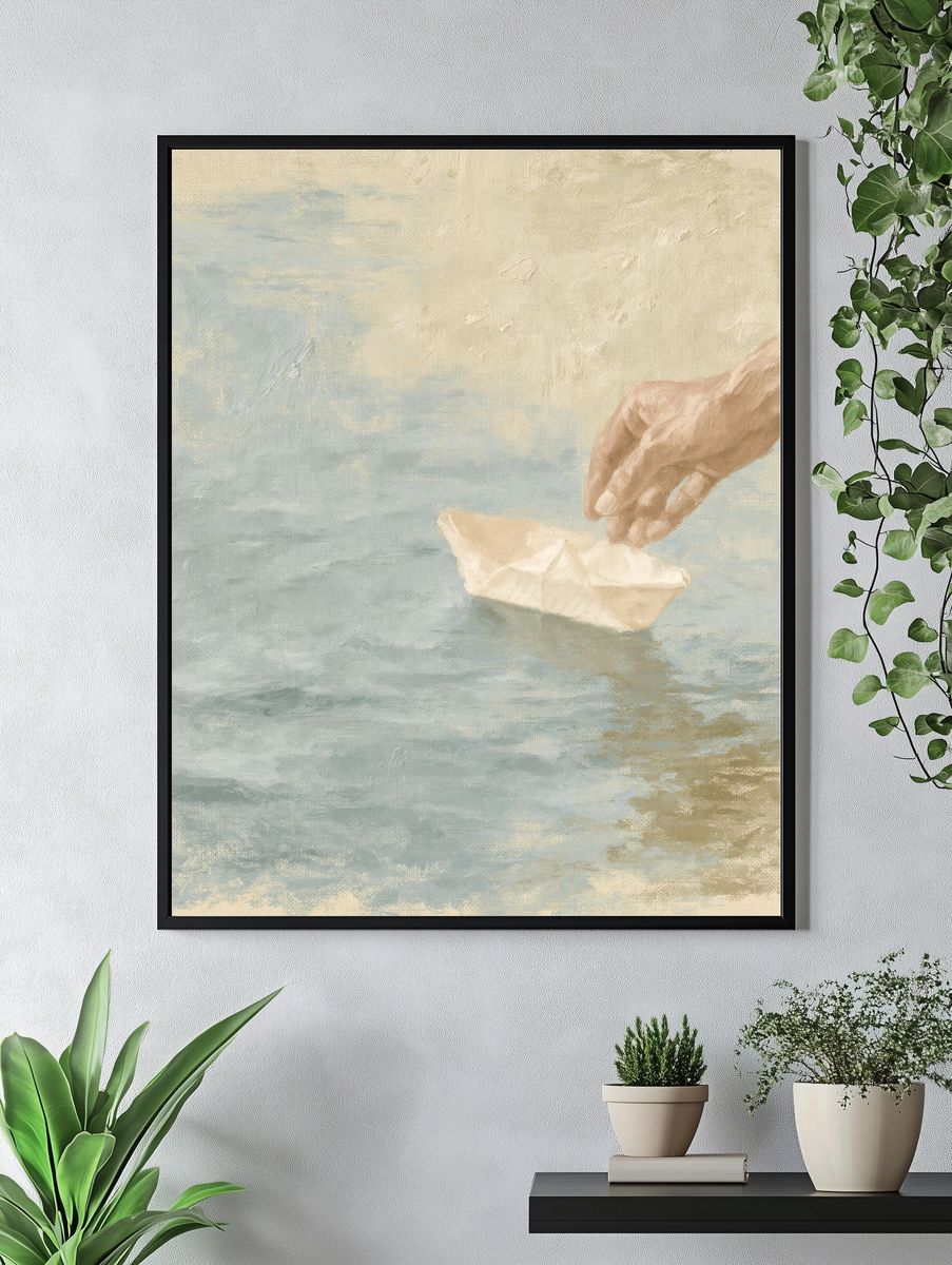 Paper Boat Dreamscape Print. — room view 4