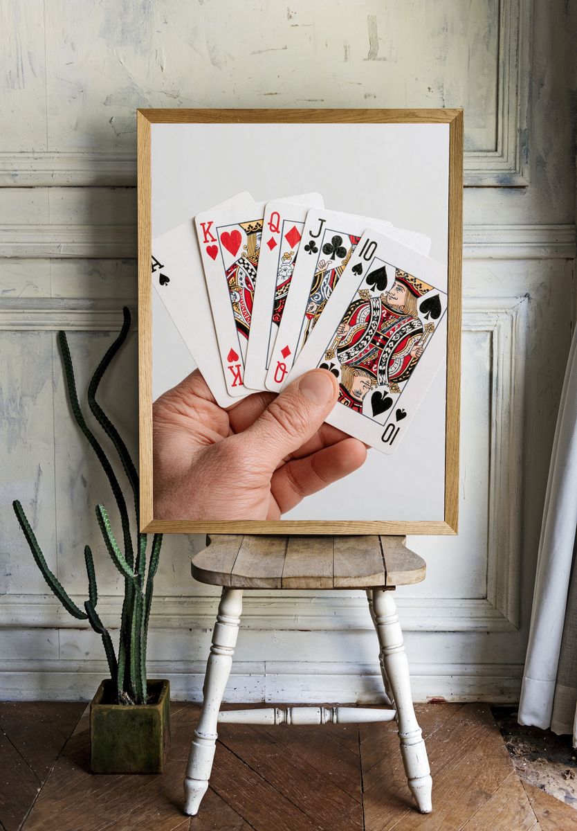 Playing Cards Hand Photography Poster. — room view 1