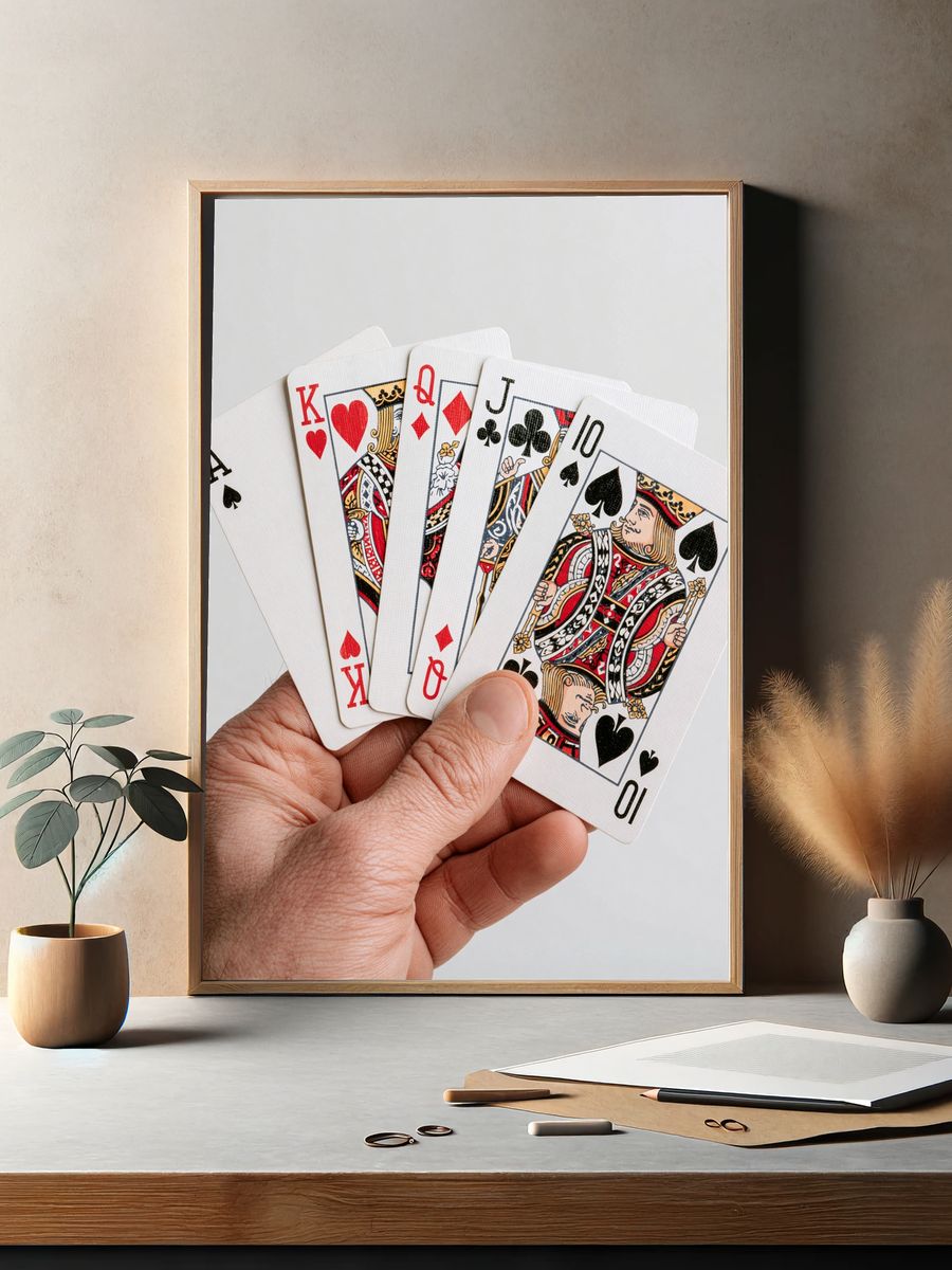 Playing Cards Hand Photography Poster. — room view 2