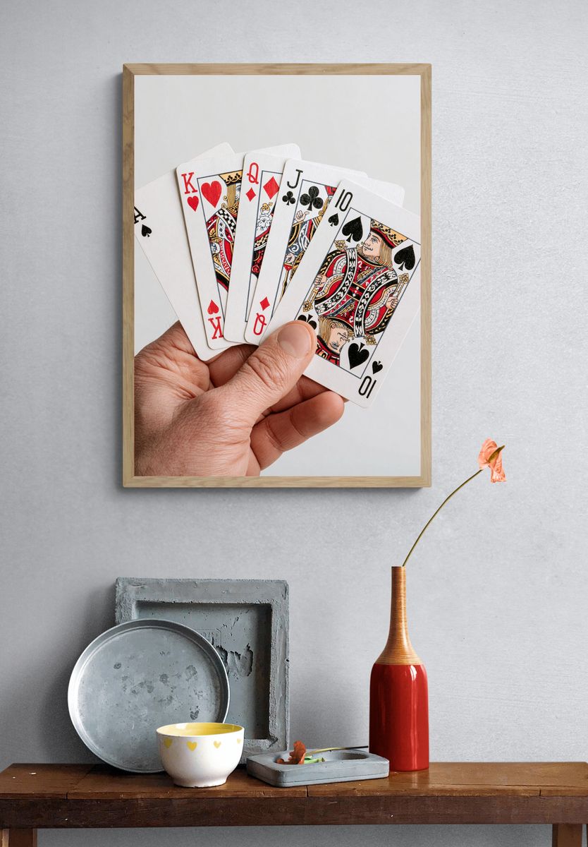 Playing Cards Hand Photography Poster. — room view 3
