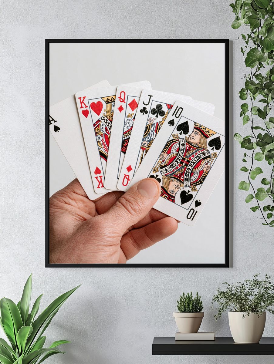 Playing Cards Hand Photography Poster. — room view 4