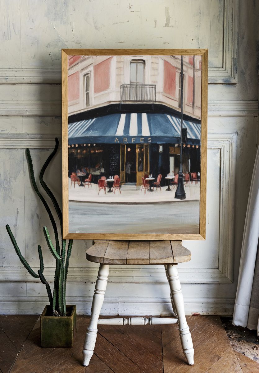Parisian Café — Fine Art Print. — room view 1