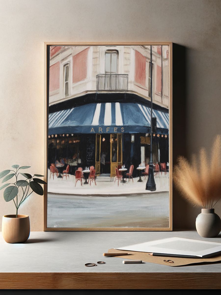 Parisian Café — Fine Art Print. — room view 2