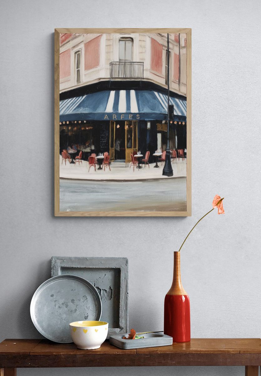 Parisian Café — Fine Art Print. — room view 3