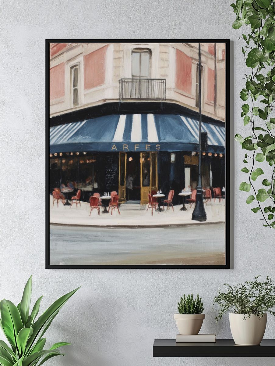 Parisian Café — Fine Art Print. — room view 4