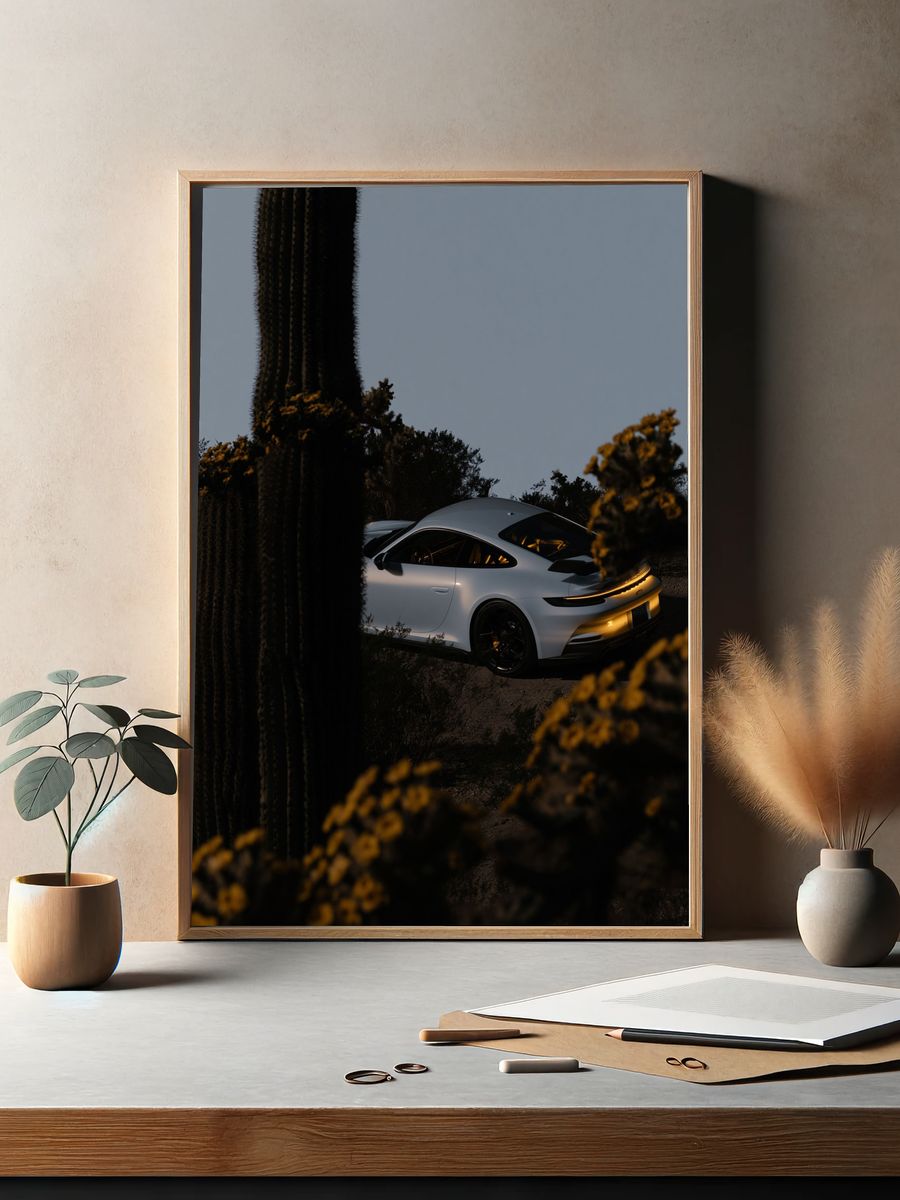 Desert Porsche 911 GT3 Photography Poster. — room view 2
