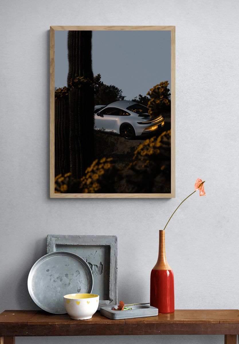 Desert Porsche 911 GT3 Photography Poster. — room view 3