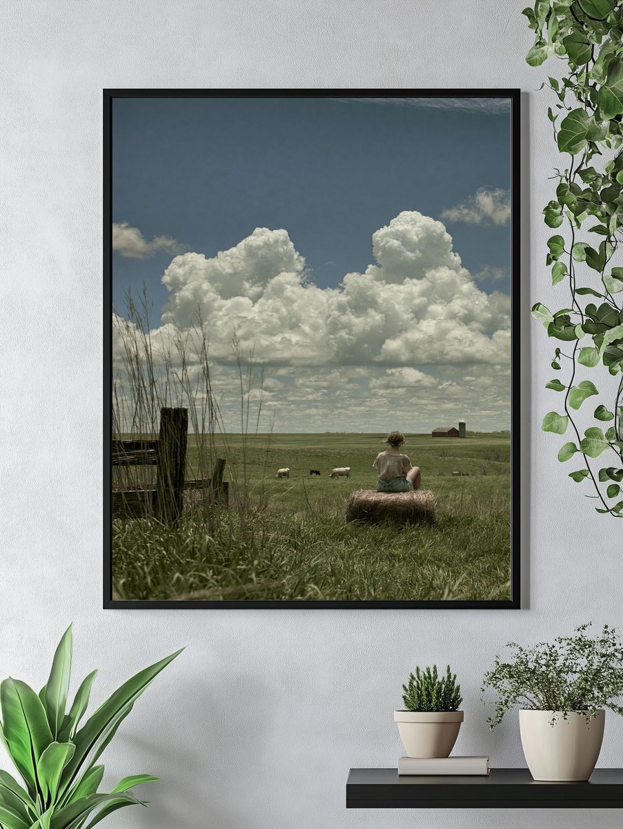 Pastoral Cloudscape Photography Poster. — room view 4