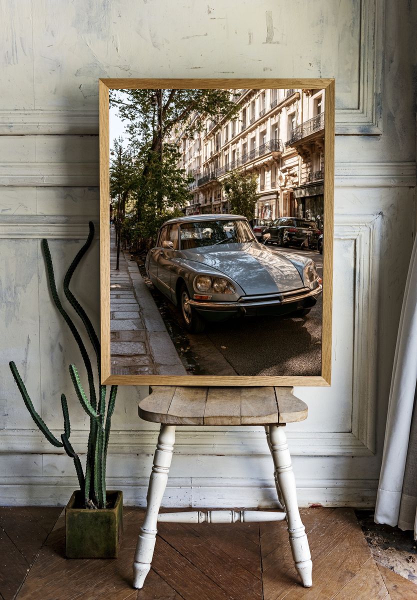 Paris Street Classic Car Poster. room preview