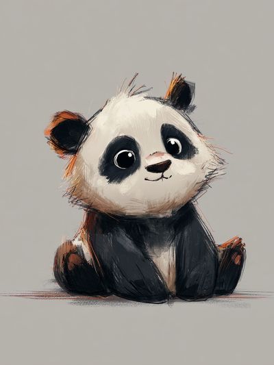 Cute Panda Digital-Art Poster. poster print