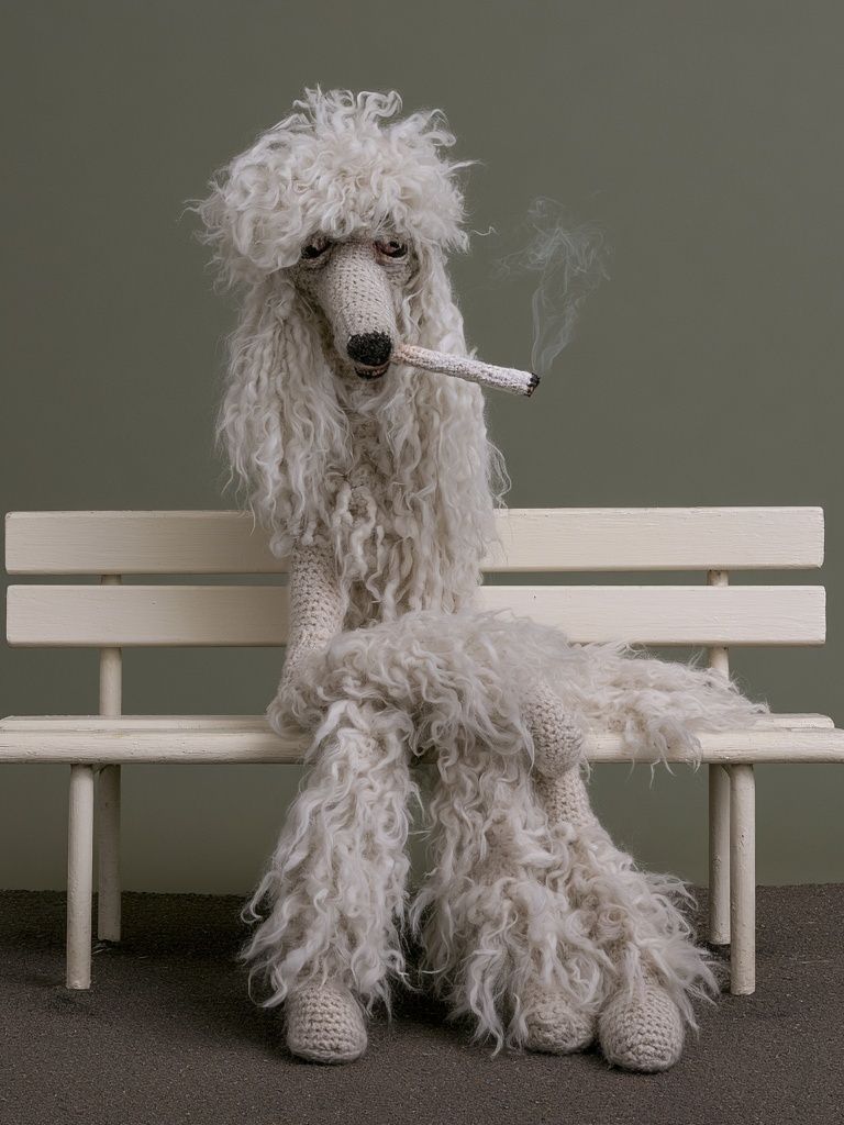 Poodle on Bench Photography Poster. poster — photography art