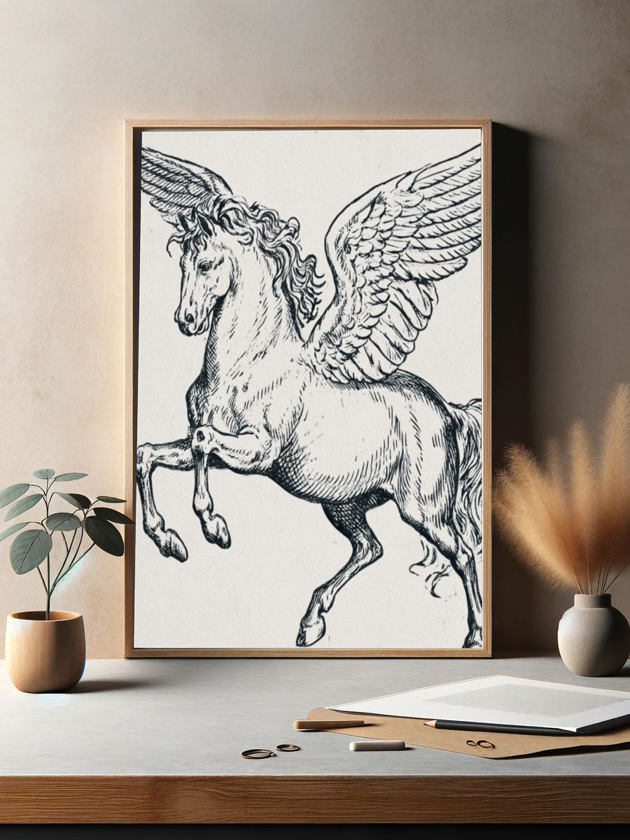 Winged Pegasus Ink Print. — room view 2