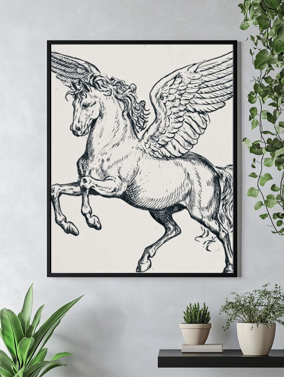 Winged Pegasus Ink Print. — room view 4
