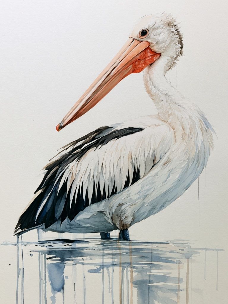 Pelican Watercolor Poster. poster — animals art