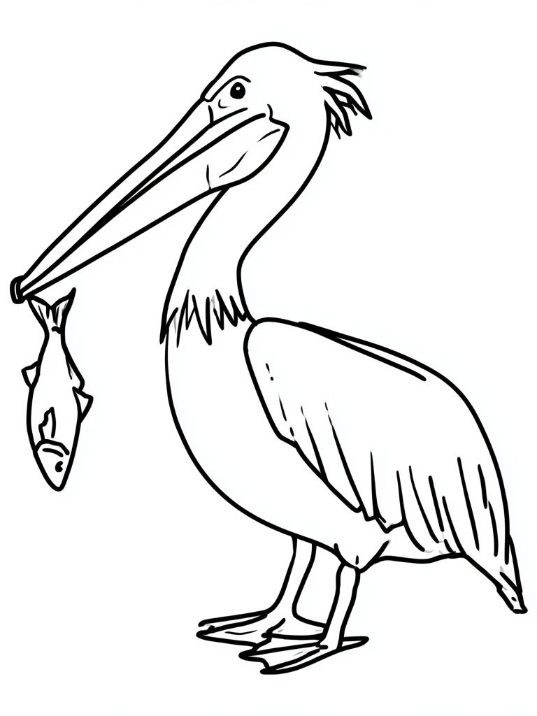 Pelican Line Art Poster. poster detail