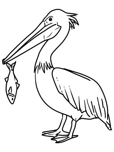 Pelican Line Art Poster. poster