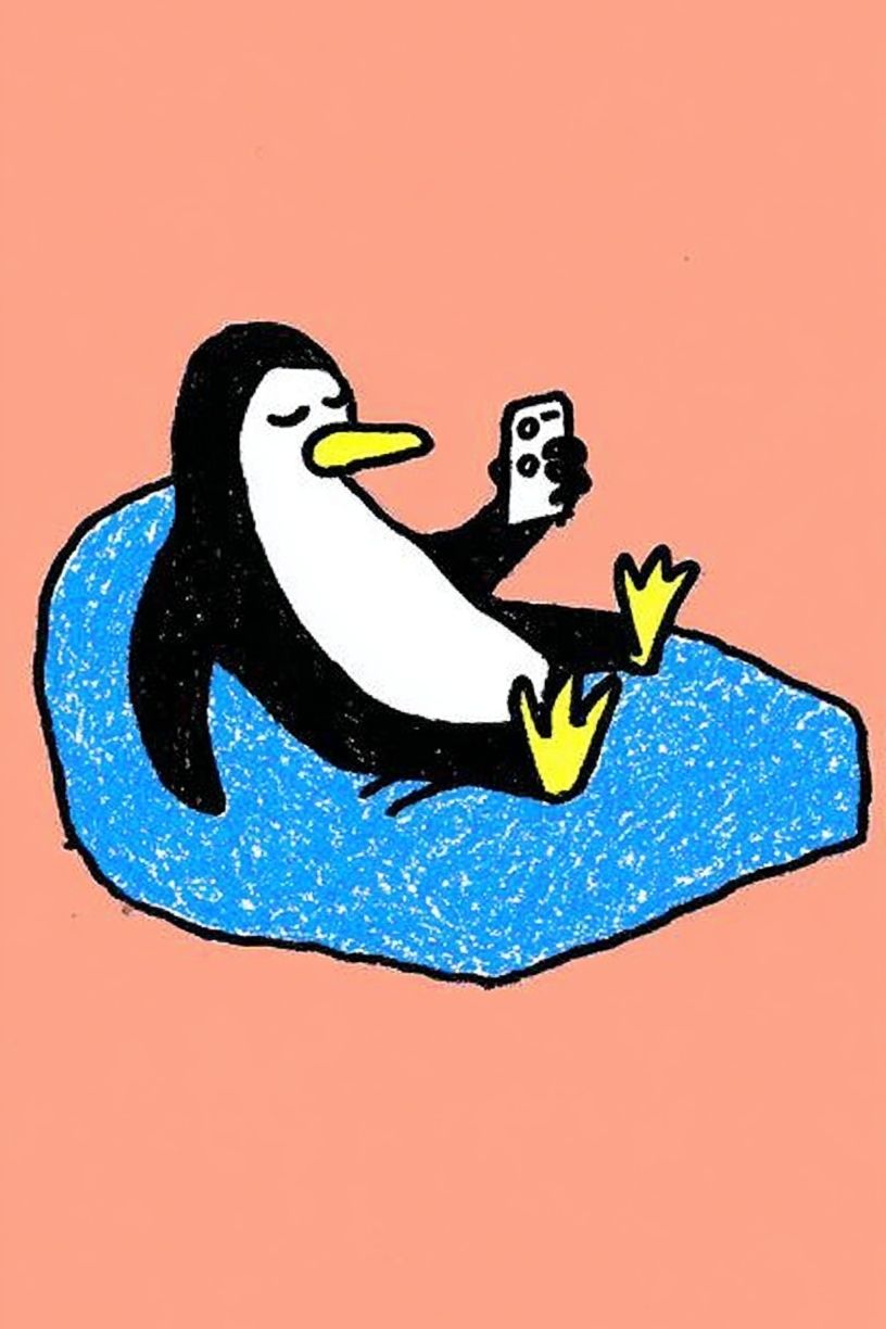 Chill Penguin — Cartoon Print. poster detail