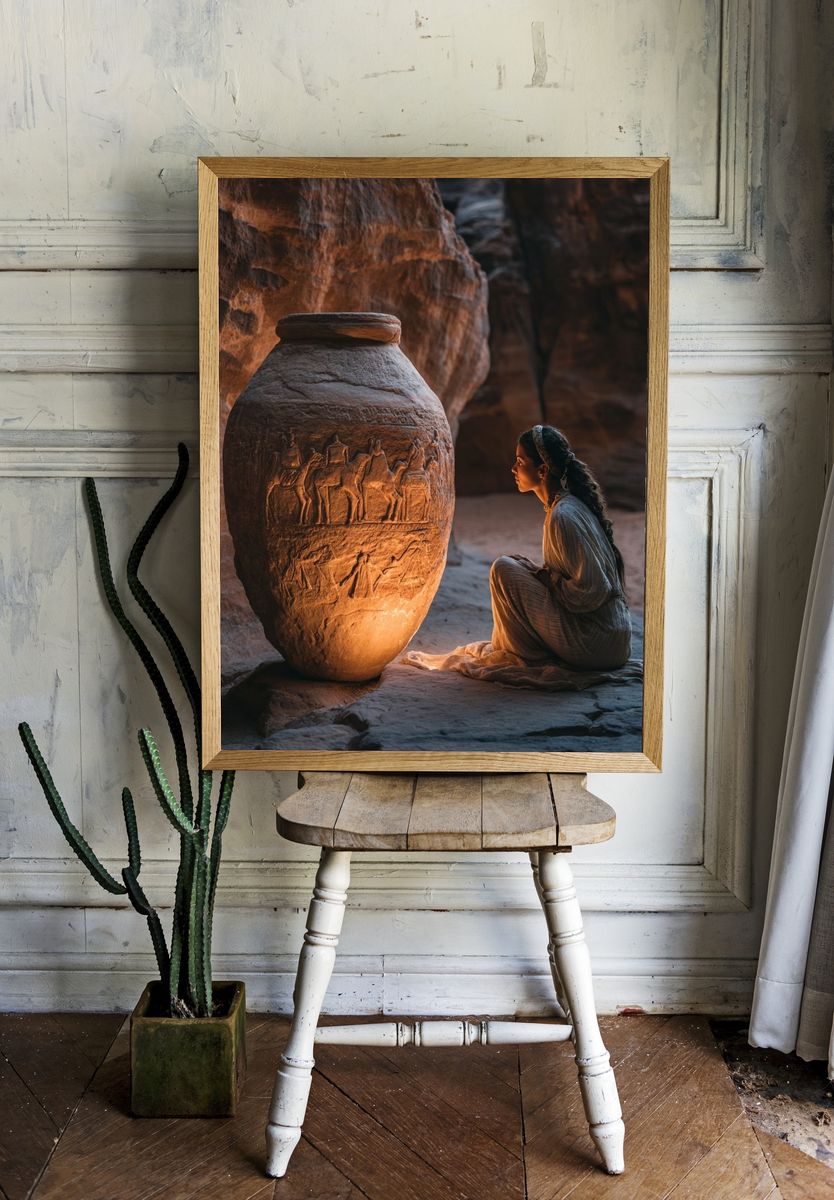 Petra Cave Pottery Photography Poster. room preview