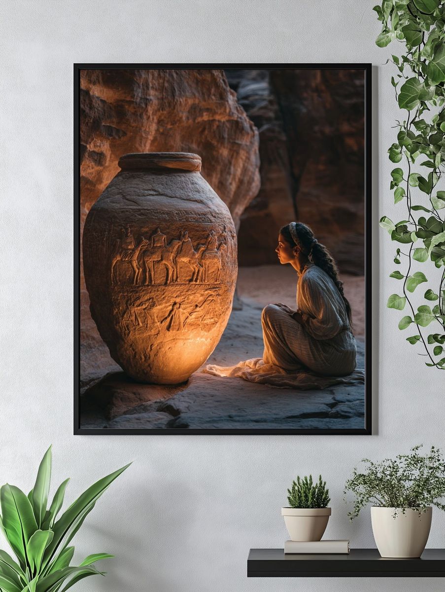 Petra Cave Pottery Photography Poster. — room view 4