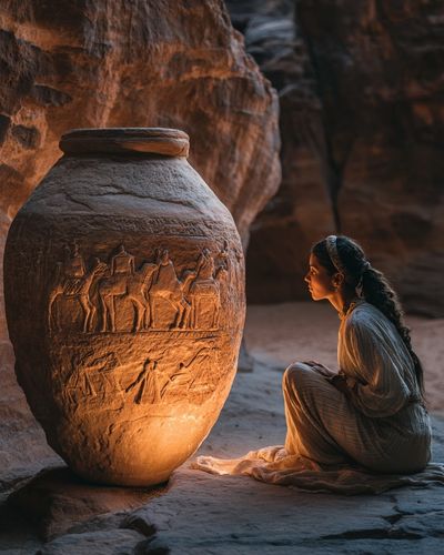 Petra Cave Pottery Photography Poster.