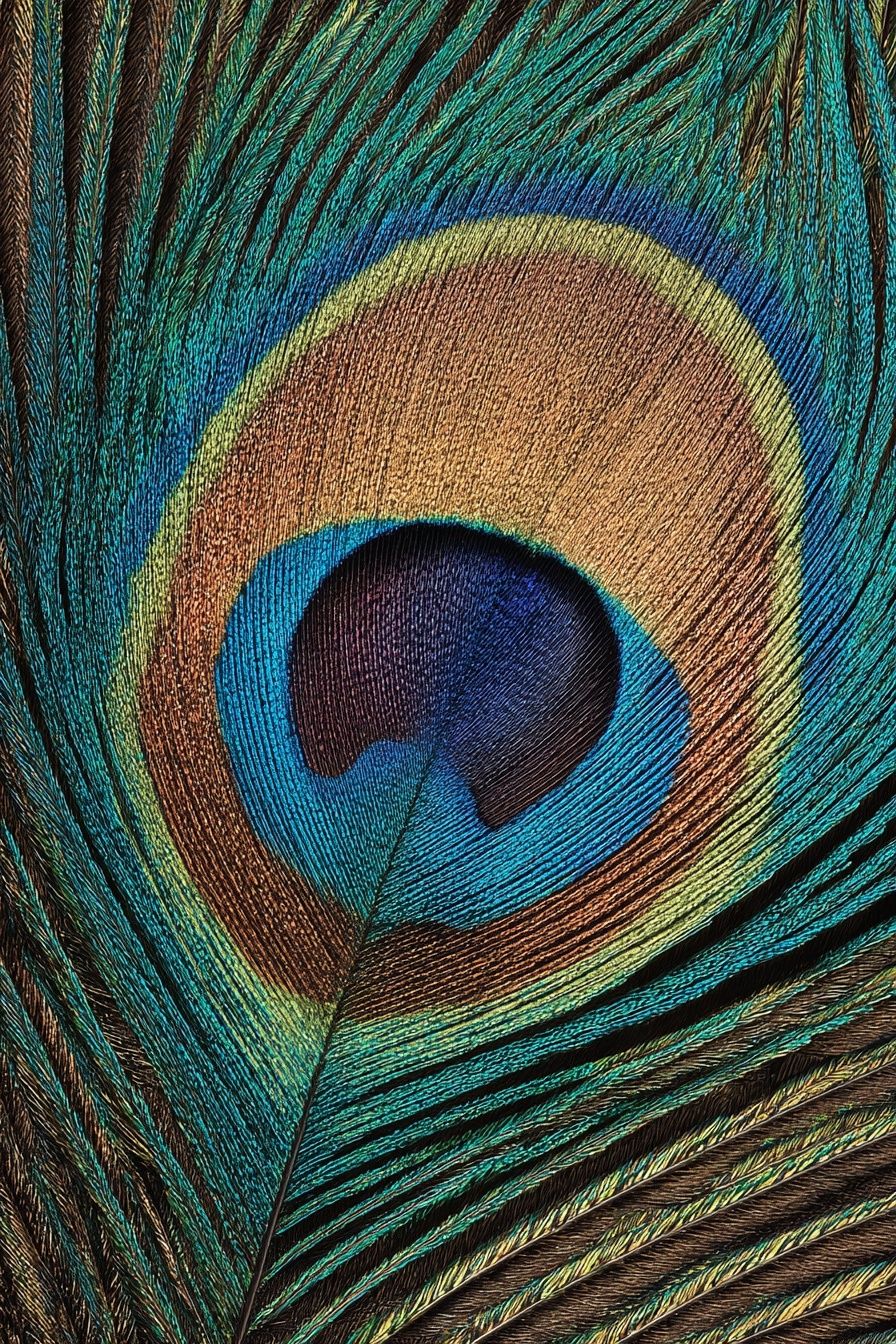 Peacock Feather Close-Up Print. poster — nature art