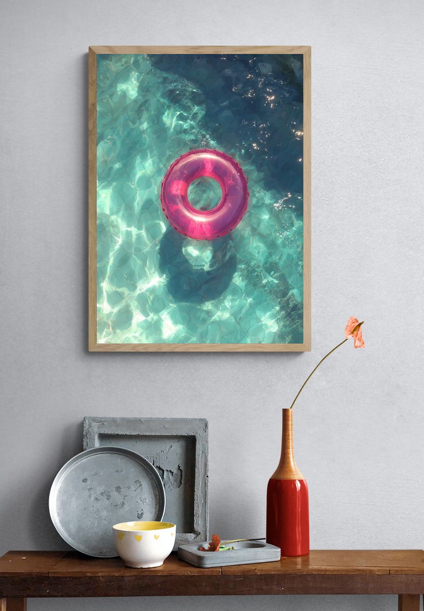 Pink Pool Float — Photography Print. — room view 3