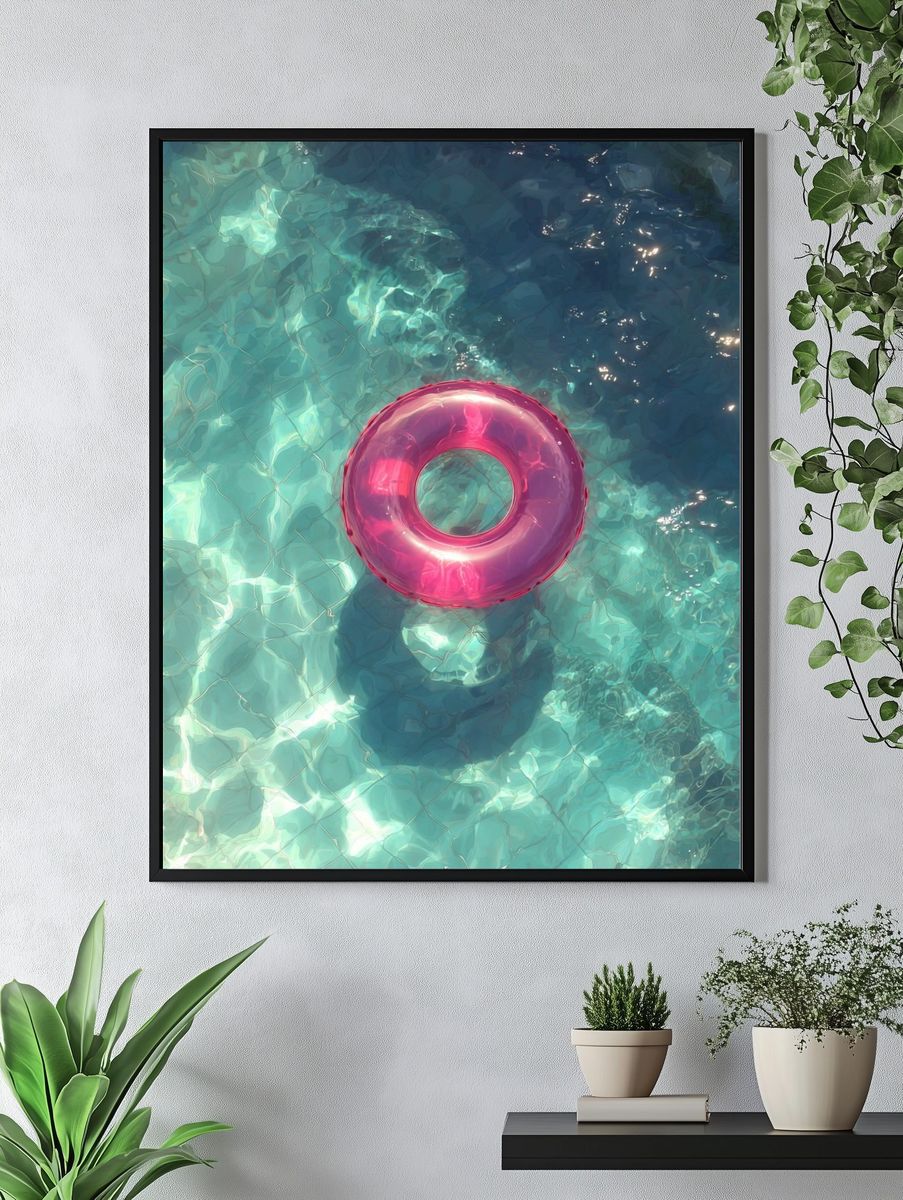 Pink Pool Float — Photography Print. — room view 4