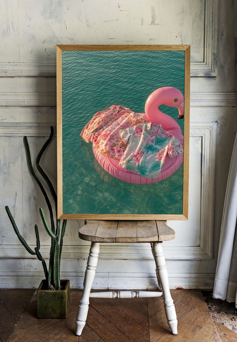 Pink Flamingo Float Poster. — room view 1