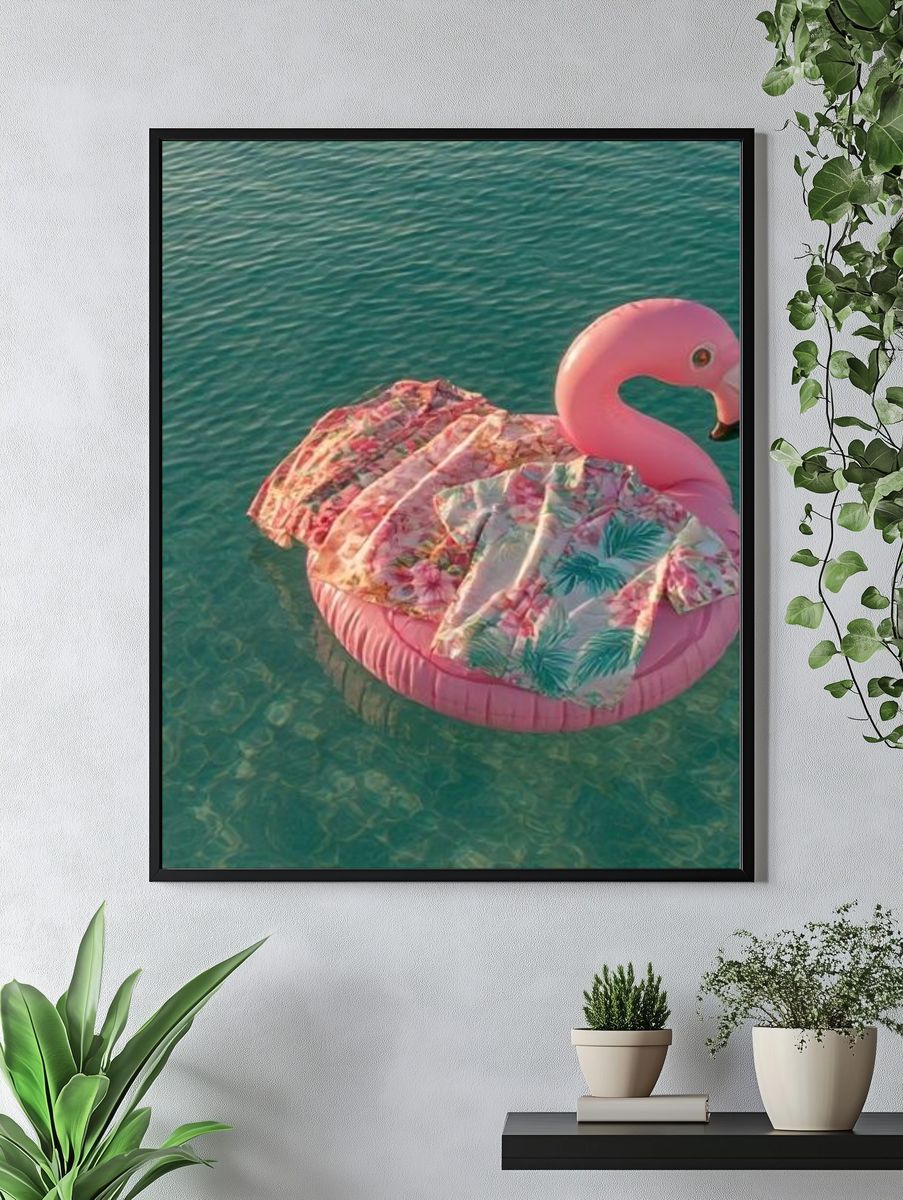Pink Flamingo Float Poster. — room view 4
