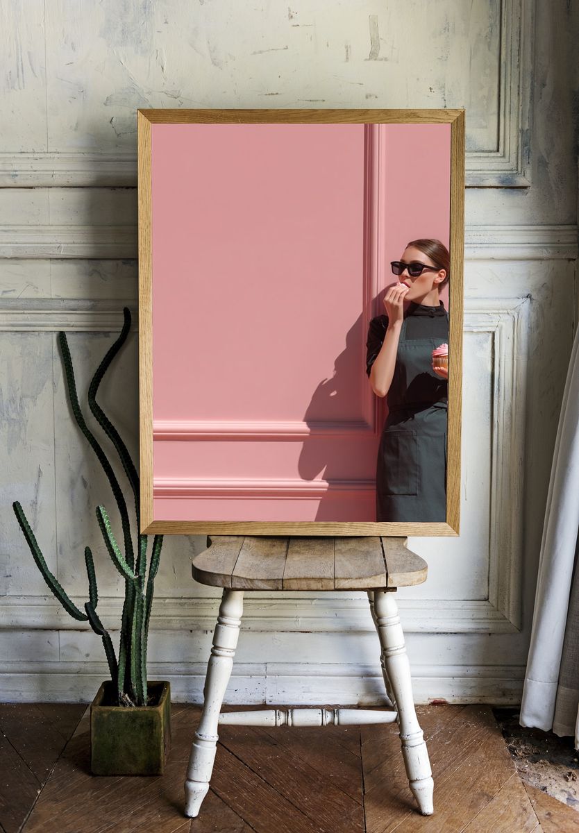 Pink Fashion Portrait Poster. — room view 1