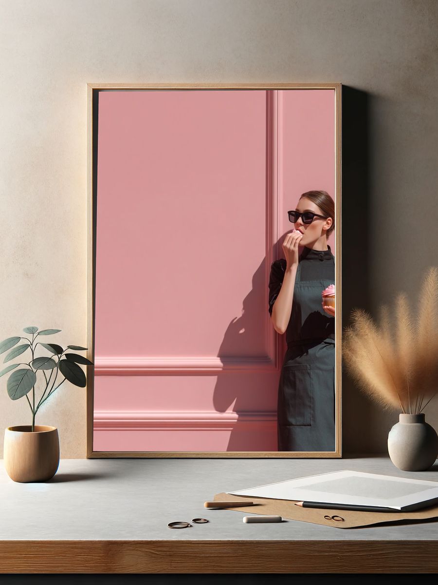 Pink Fashion Portrait Poster. — room view 2
