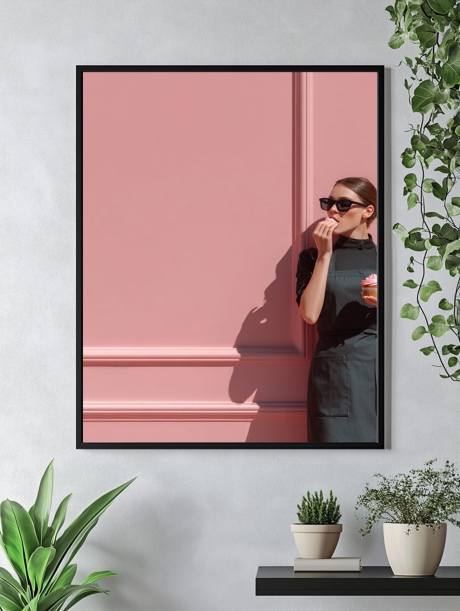 Pink Fashion Portrait Poster. — room view 4