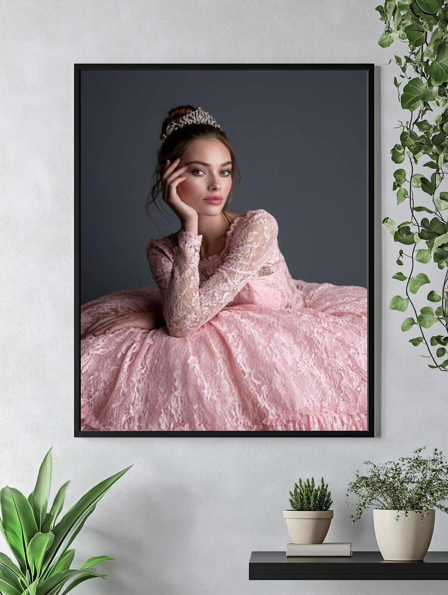 Pink Gown Portrait Photography Poster. — room view 4
